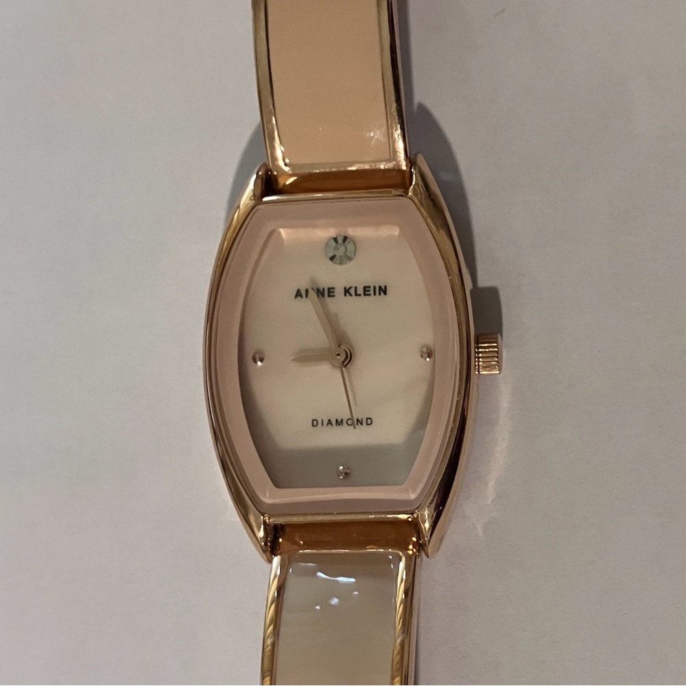 Anne Klein Diamond Rose Gold Tone Bracelet Watch